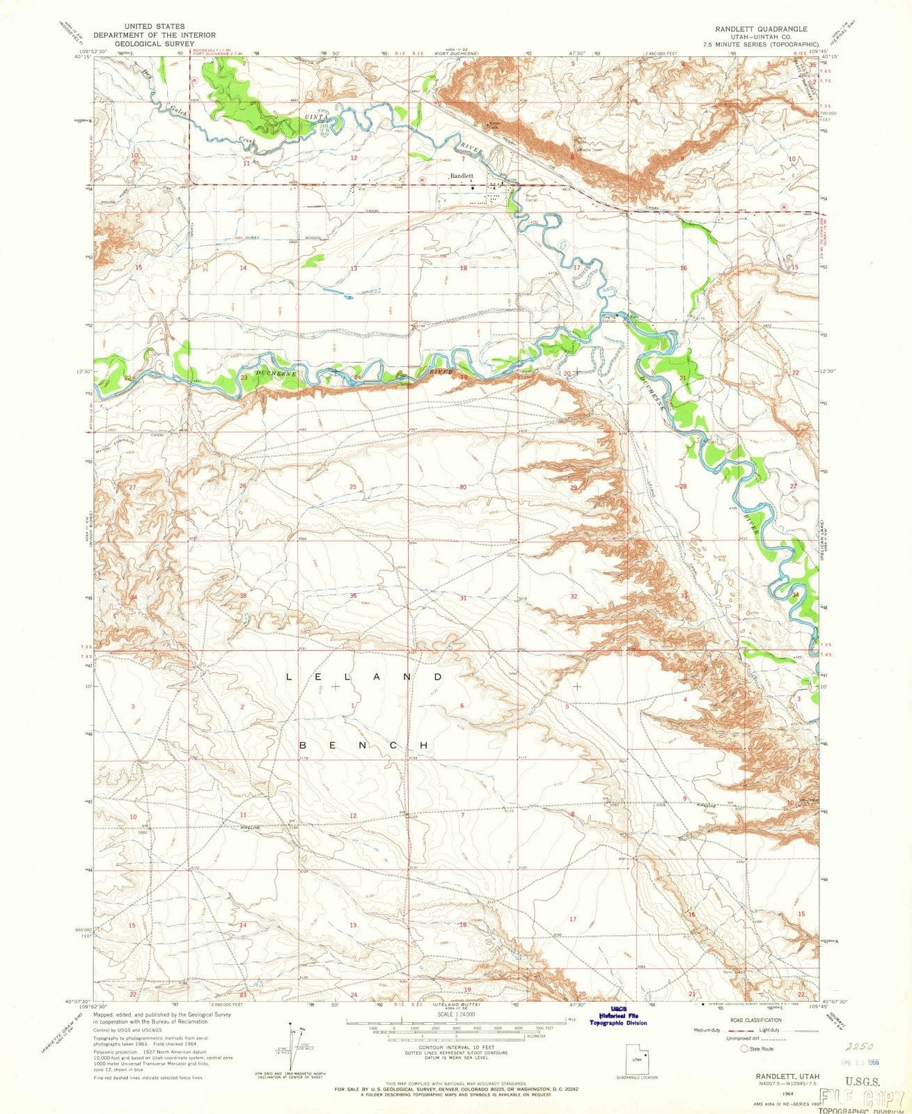 1964 Randlett, UT - Utah - USGS Topographic Map