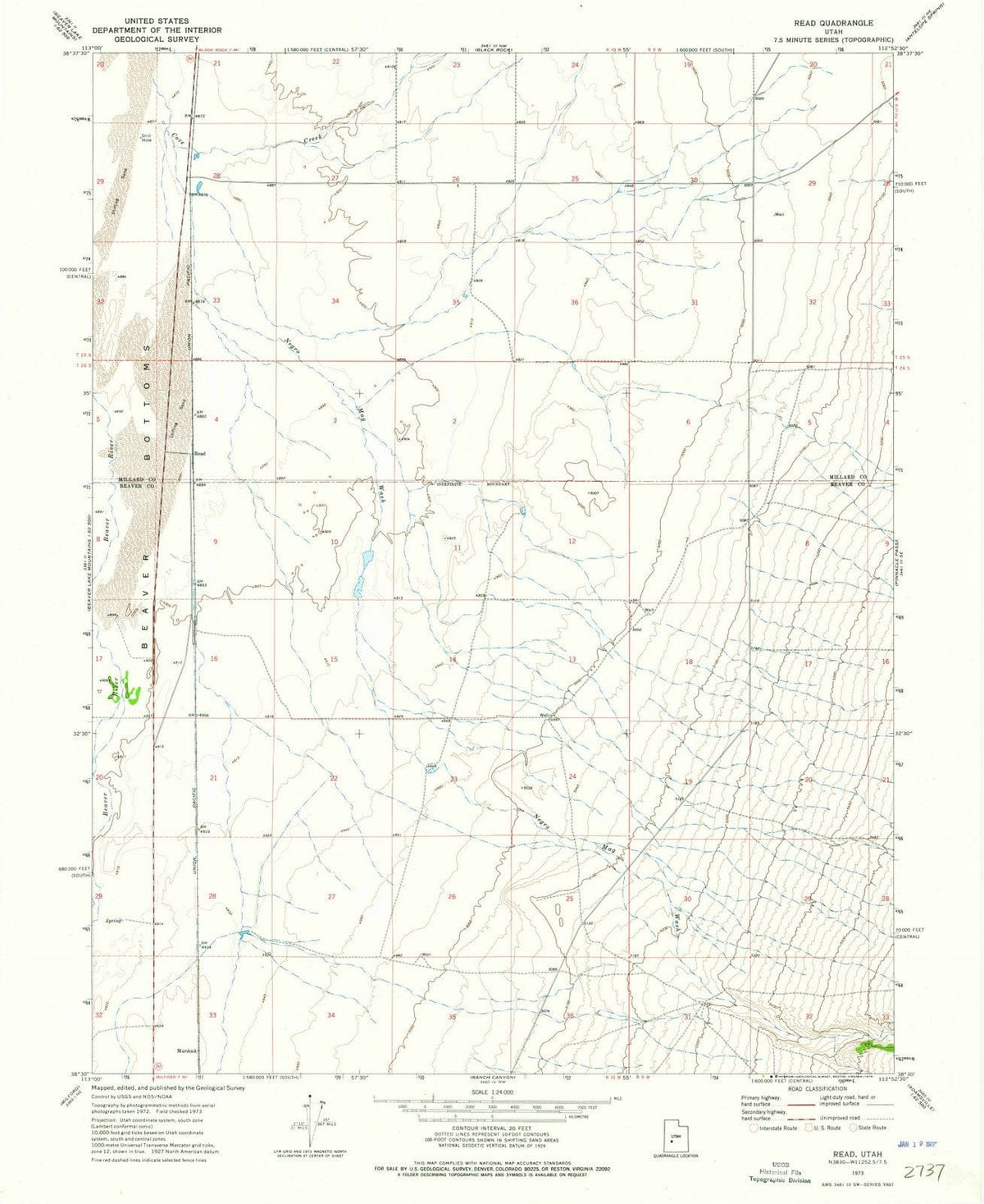 1973 Read, UT - Utah - USGS Topographic Map