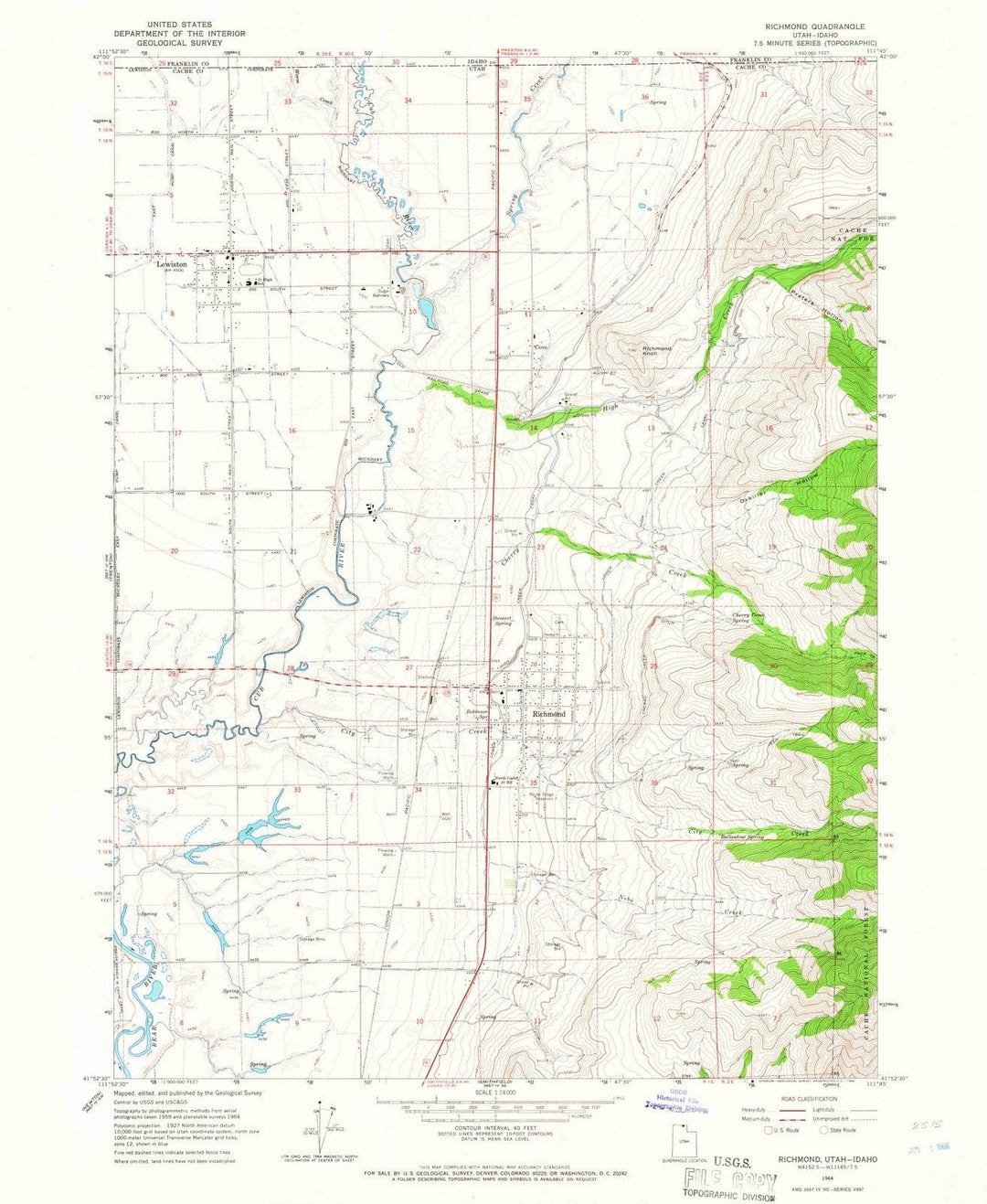 1964 Richmond, UT - Utah - USGS Topographic Map