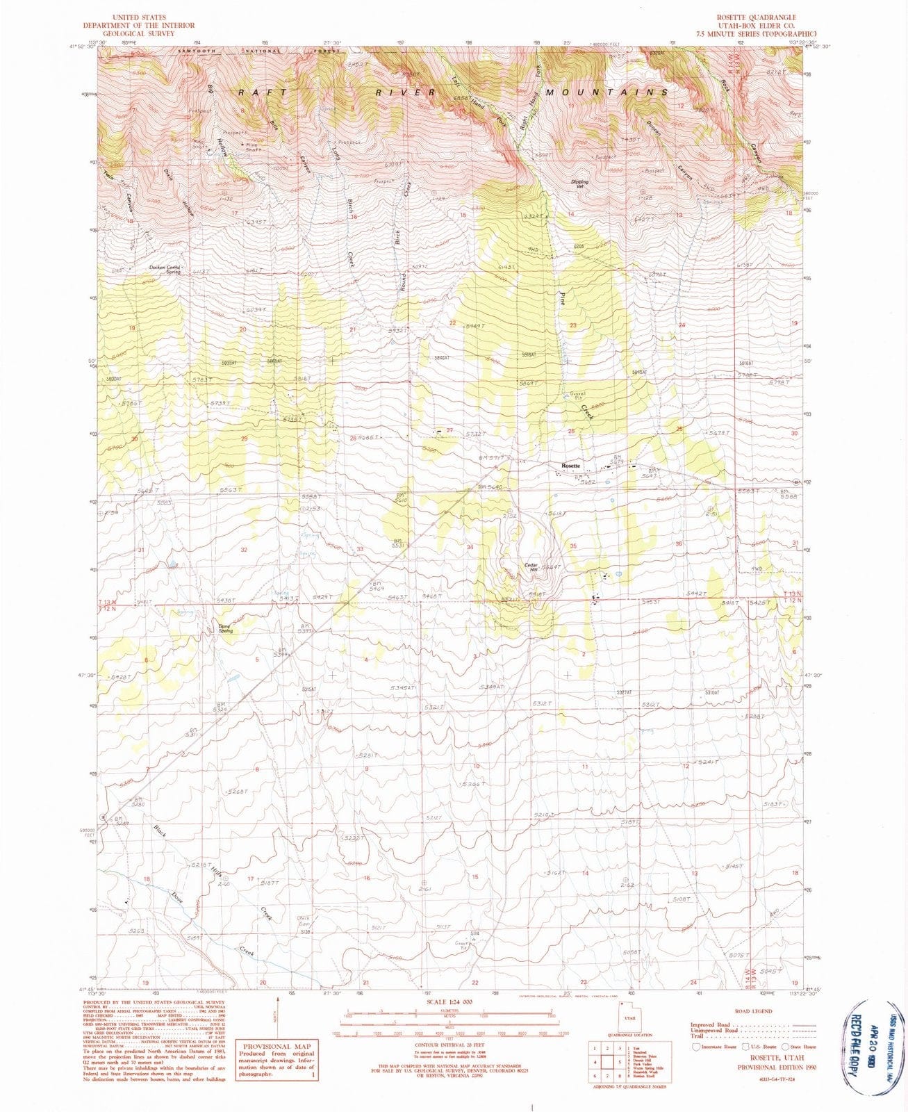 1990 Rosette, UT - Utah - USGS Topographic Map