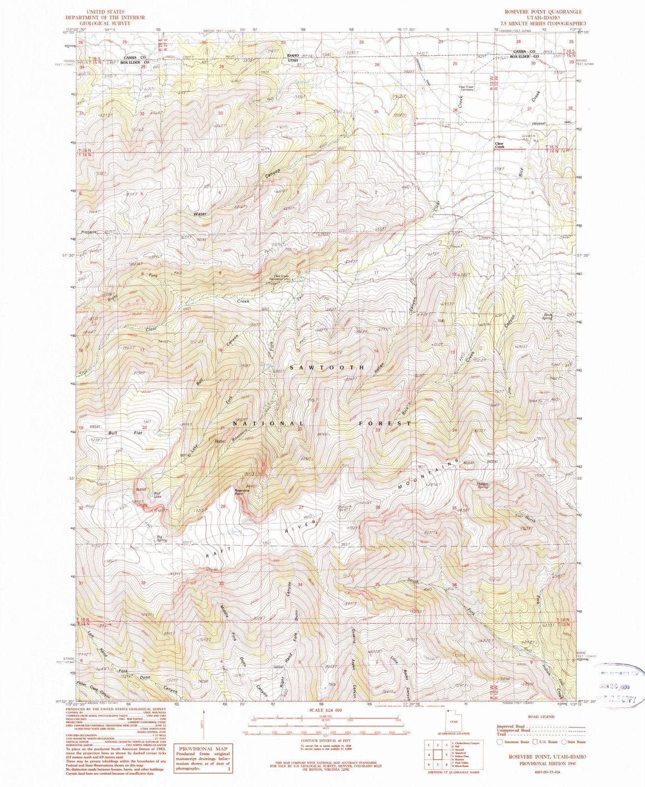 1990 Rosevere Point, UT - Utah - USGS Topographic Map