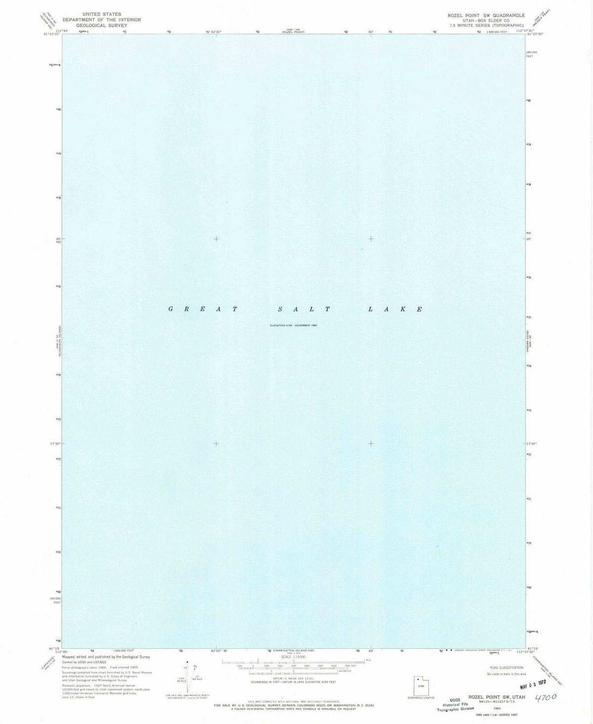 1969 Rozel Point, UT - Utah - USGS Topographic Map