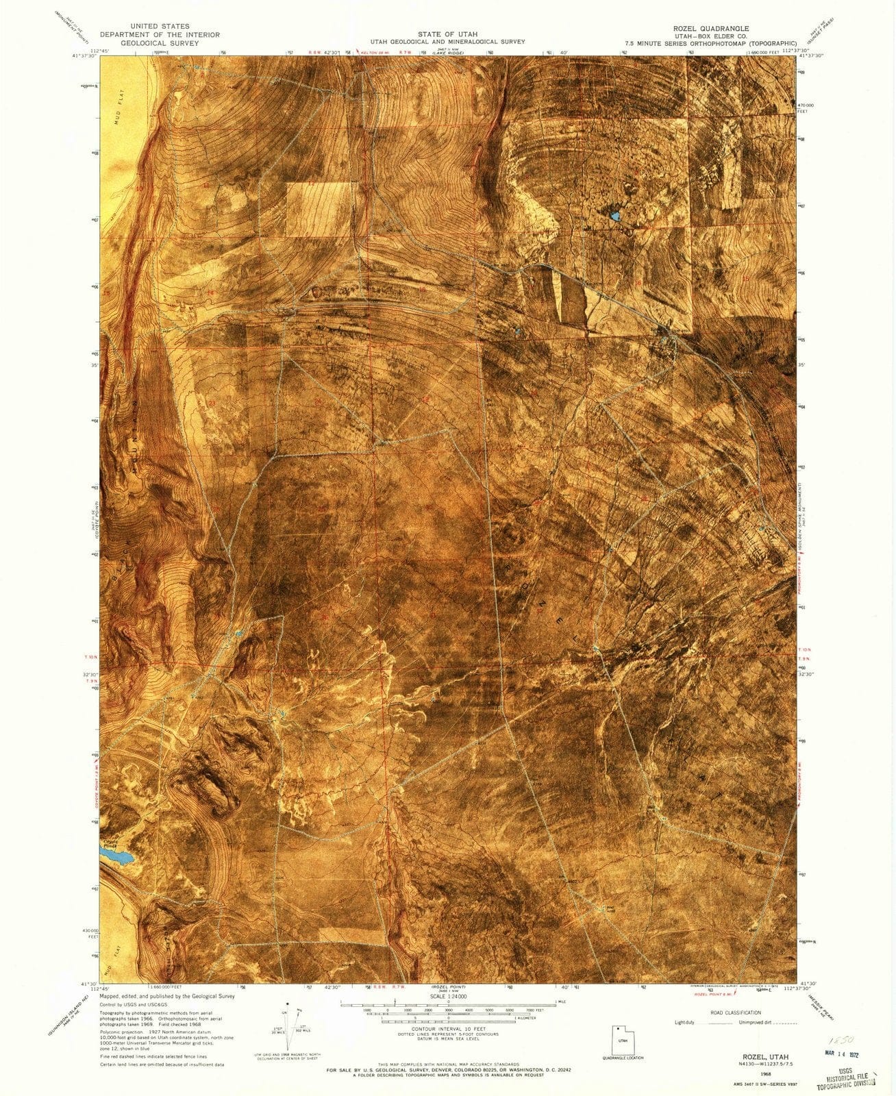 1968 Rozel, UT - Utah - USGS Topographic Map