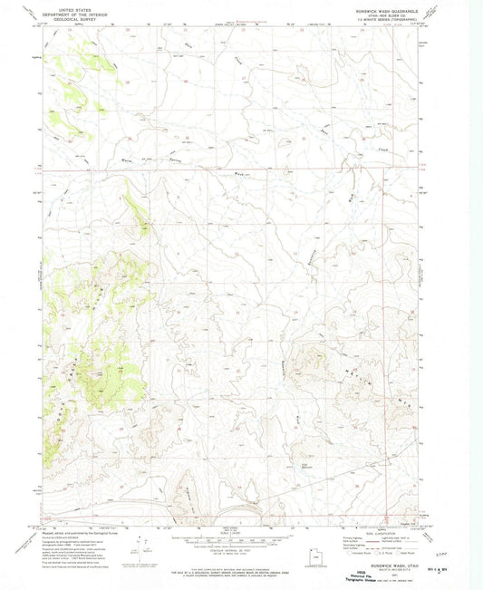 1971 Runswick Wash, UT - Utah - USGS Topographic Map