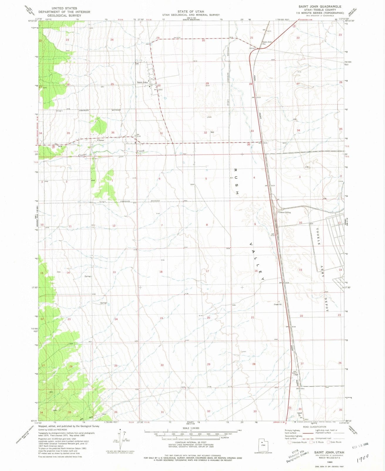 1980 Saint John, UT - Utah - USGS Topographic Map