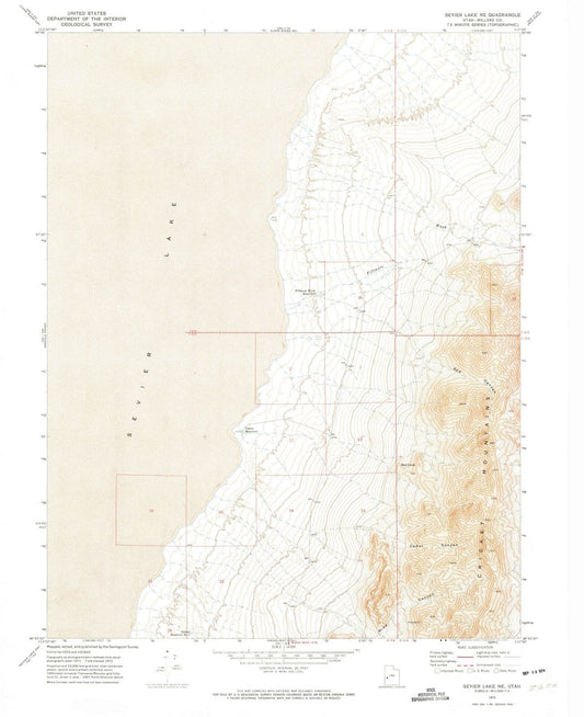 1972 Sevier Lake, UT - Utah - USGS Topographic Map
