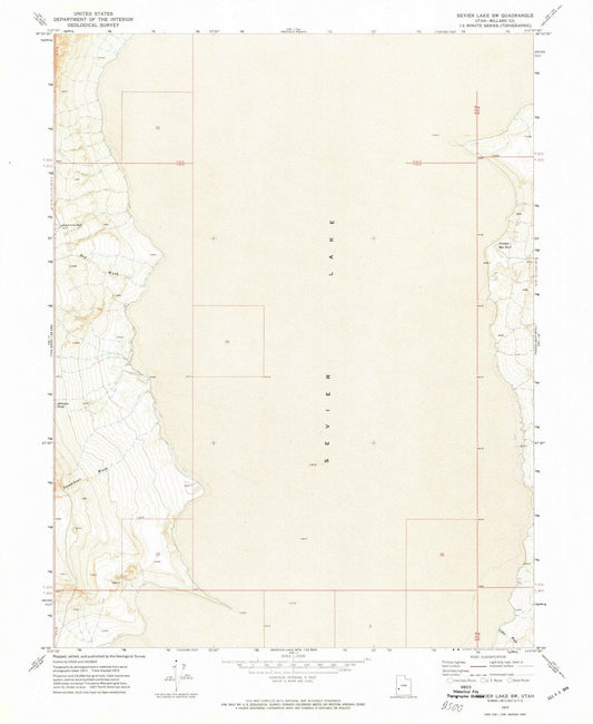 1972 Sevier Lake, UT - Utah - USGS Topographic Map v2