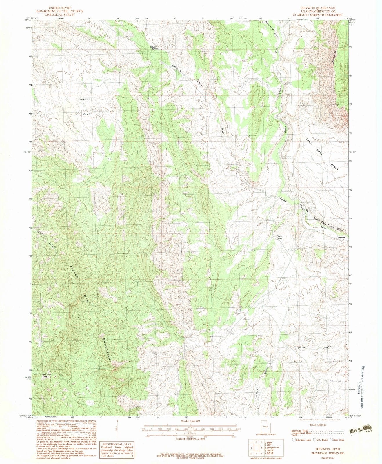 1983 Shivwits, UT - Utah - USGS Topographic Map