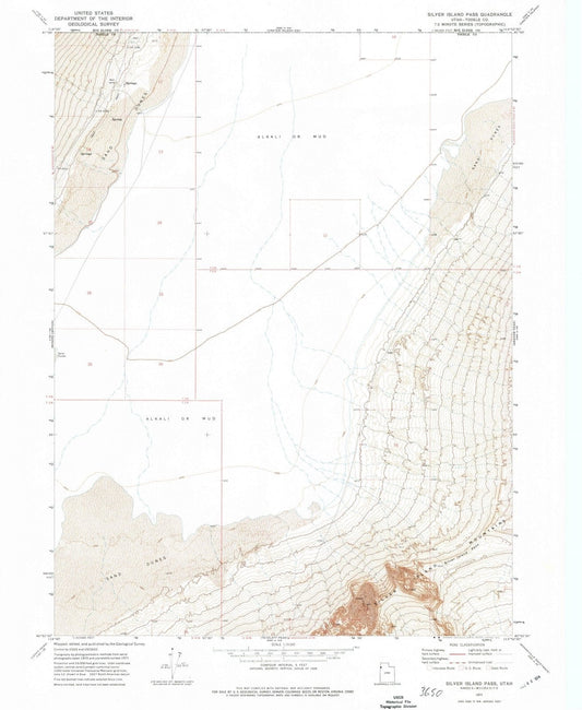 1971 Silver Island Pass, UT - Utah - USGS Topographic Map