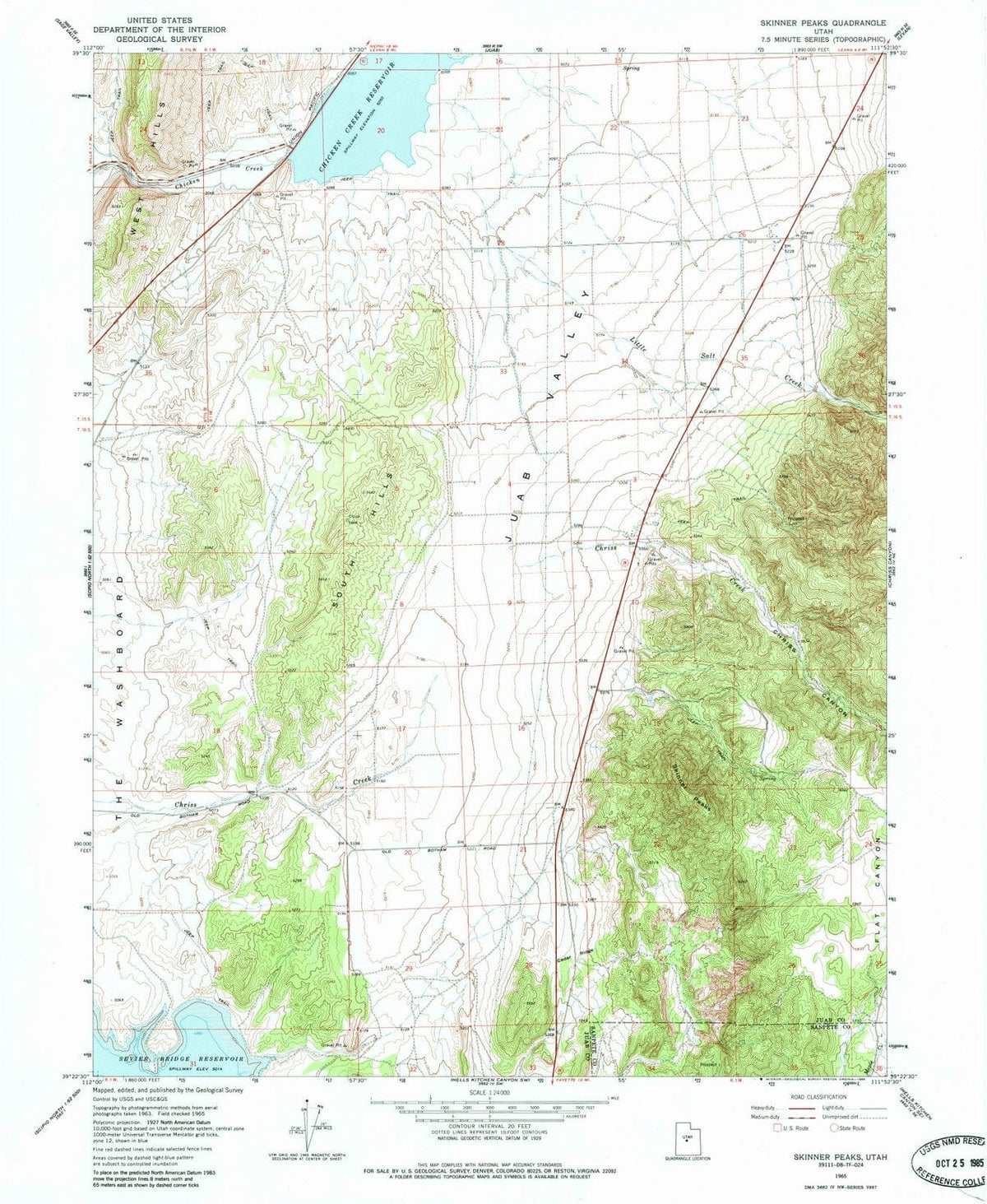 1965 Skinner Peaks, UT - Utah - USGS Topographic Map