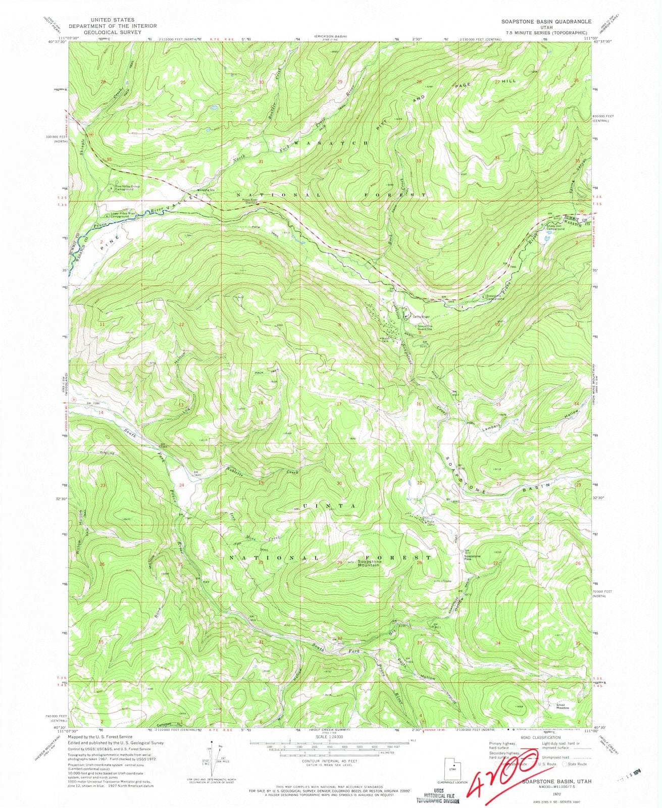 1972 Soapstone Basin, UT - Utah - USGS Topographic Map