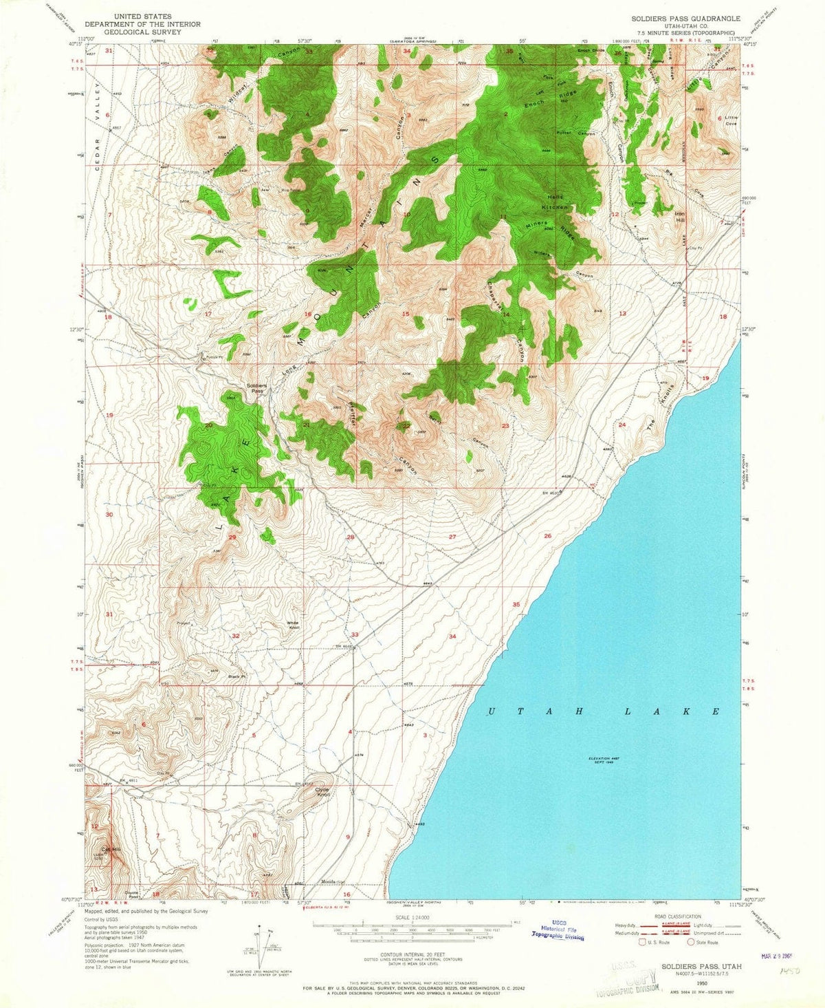 1950 Soldiers Pass, UT - Utah - USGS Topographic Map