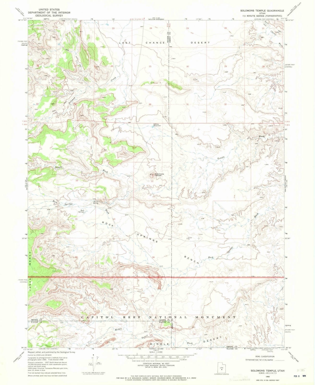 1968 Solomons Temple, UT - Utah - USGS Topographic Map
