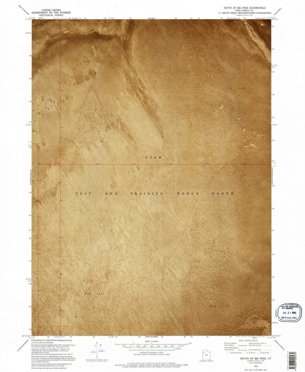 1973 South of Big Pass, UT - Utah - USGS Topographic Map