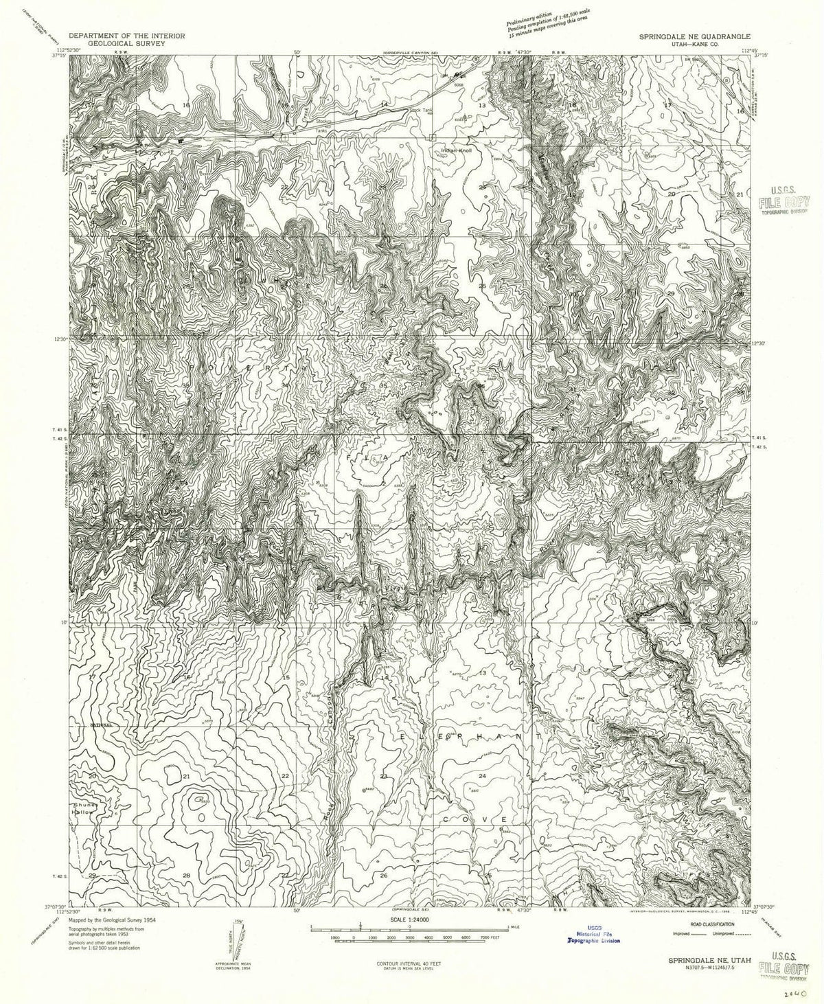 1956 Springdale, UT - Utah - USGS Topographic Map
