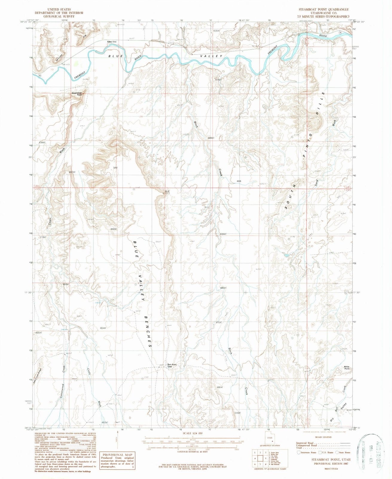 1987 Steamboat Point, UT - Utah - USGS Topographic Map