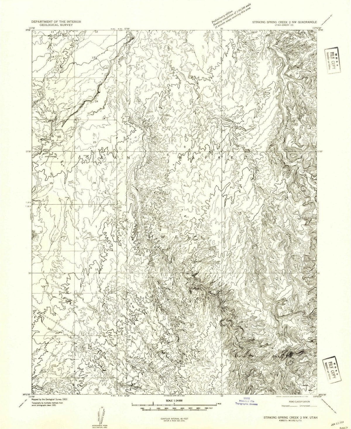 1954 Stinking Spring Creek 2, UT - Utah - USGS Topographic Map v2