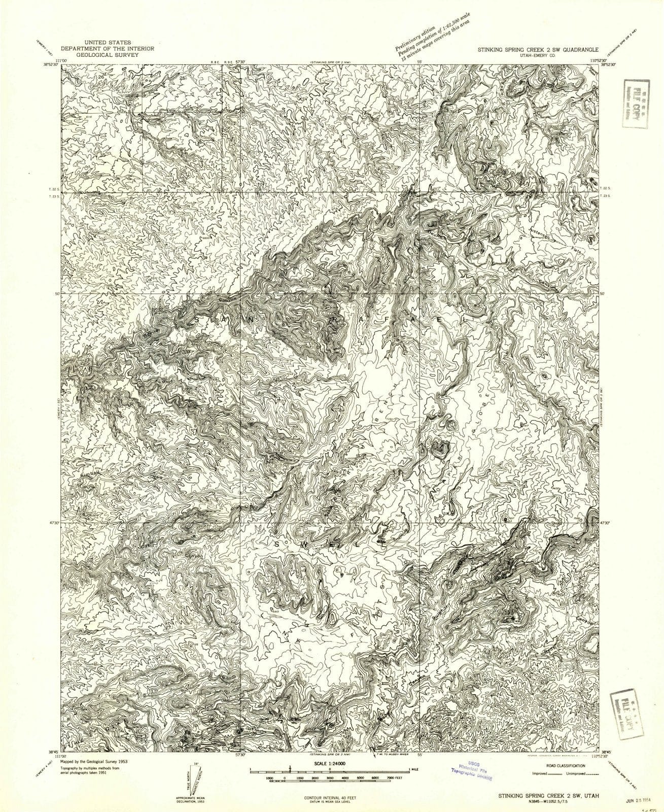 1954 Stinking Spring Creek 2, UT - Utah - USGS Topographic Map v3