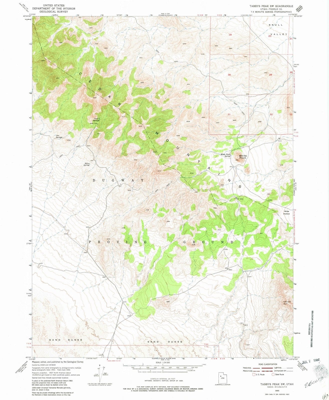 1955 Tabbys Peak, UT - Utah - USGS Topographic Map v2