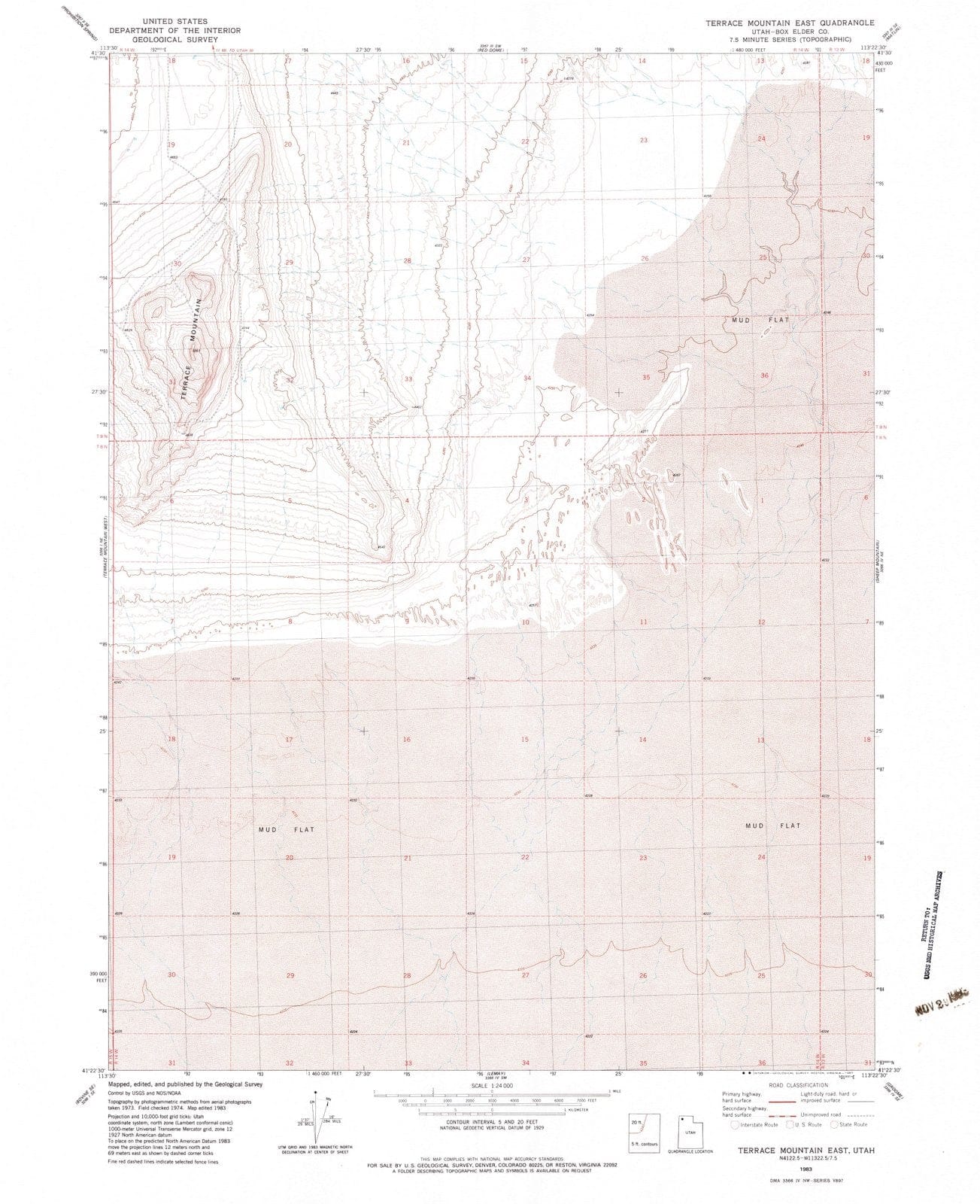 1983 Terrace Mountain East, UT - Utah - USGS Topographic Map