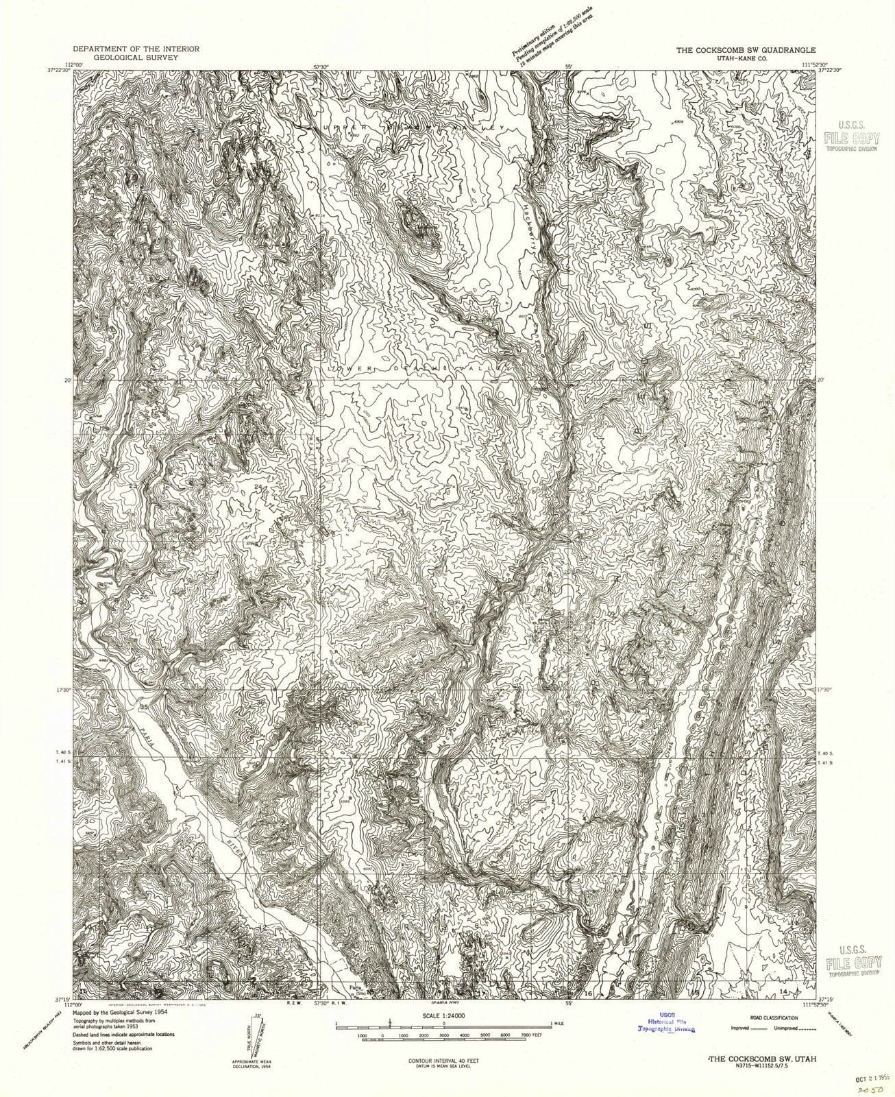1955 The Cockscob, UT - Utah - USGS Topographic Map