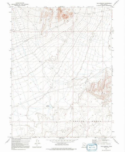 1971 The Hogback, UT - Utah - USGS Topographic Map