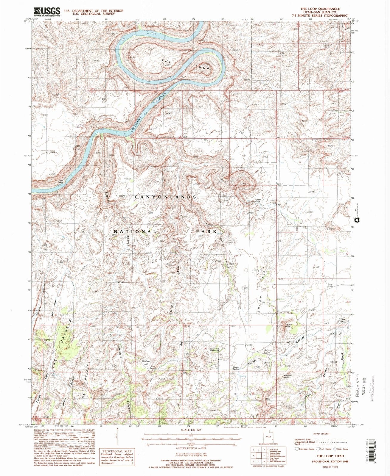1988 The Loop, UT - Utah - USGS Topographic Map