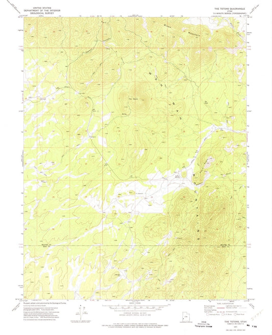 1971 The Tetons, UT - Utah - USGS Topographic Map