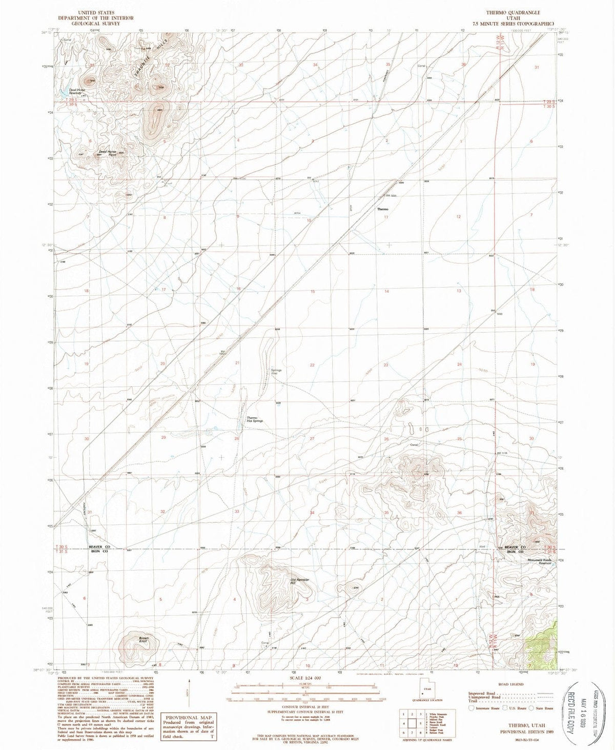 1989 Thermo, UT - Utah - USGS Topographic Map