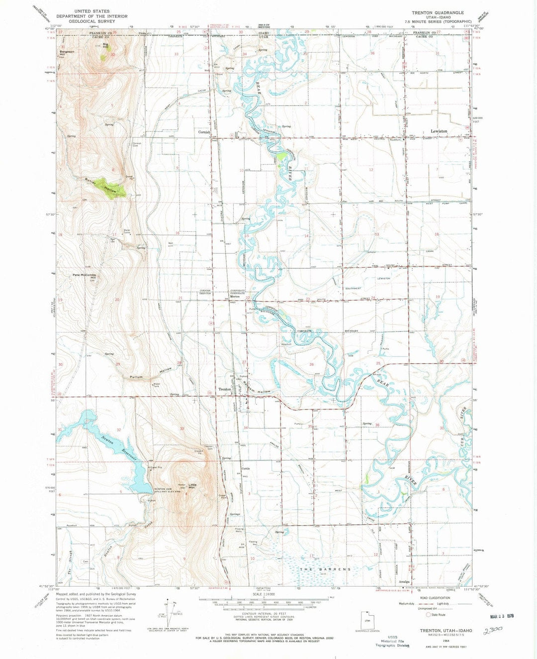 1964 Trenton, UT - Utah - USGS Topographic Map