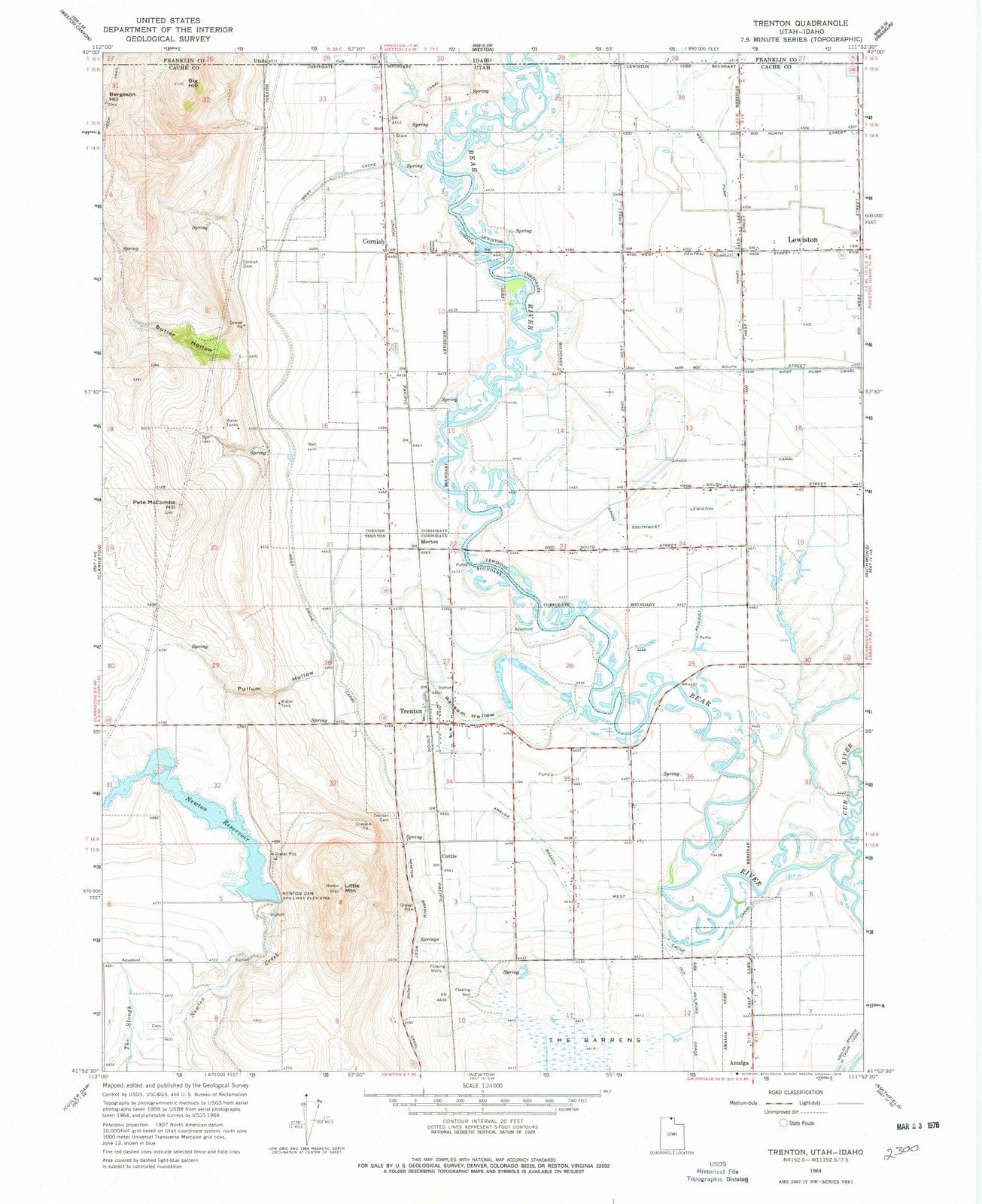 1964 Trenton, UT - Utah - USGS Topographic Map