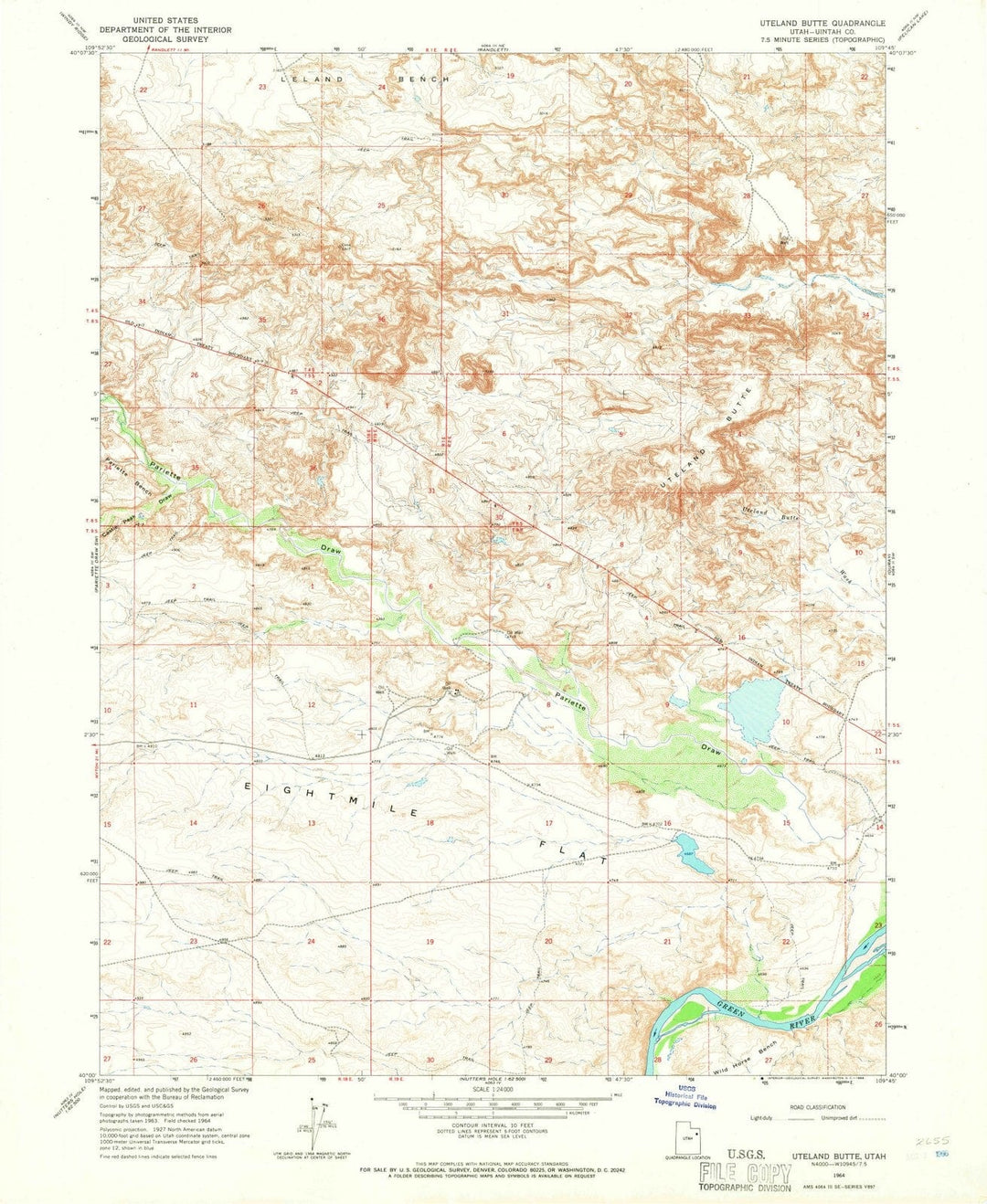 1964 Uteland Butte, UT - Utah - USGS Topographic Map