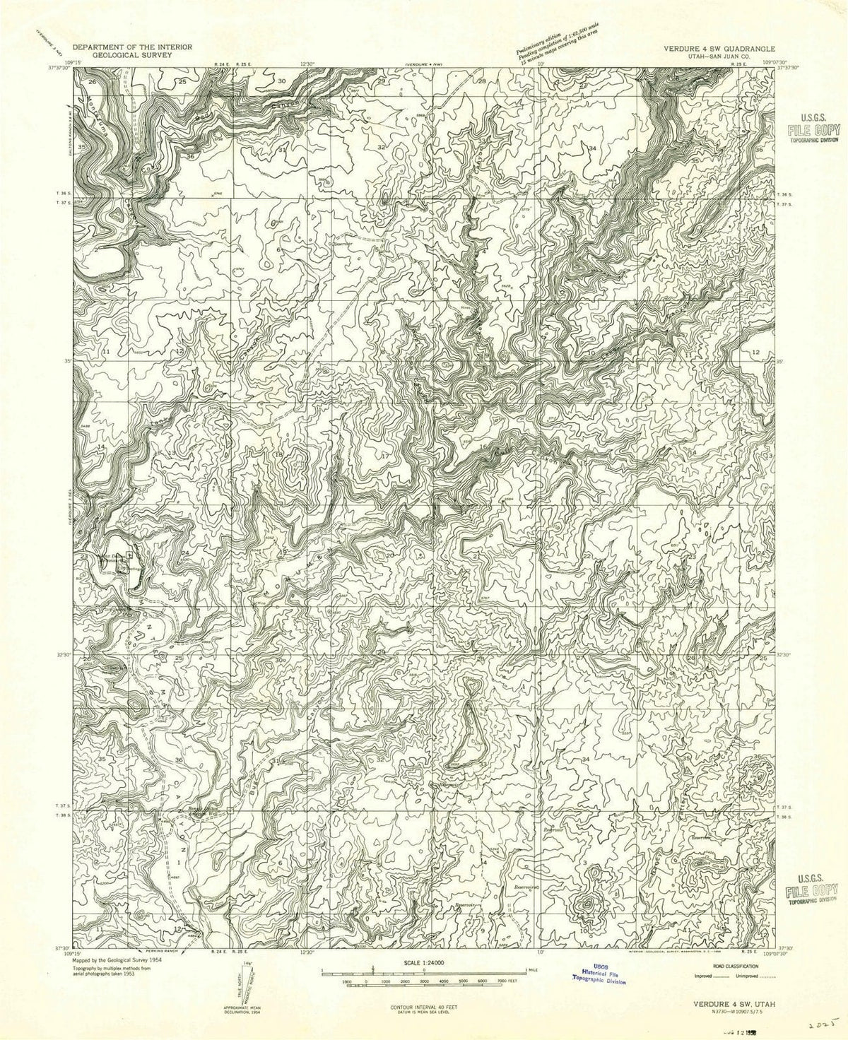 1955 Verdure 4, UT - Utah - USGS Topographic Map v2