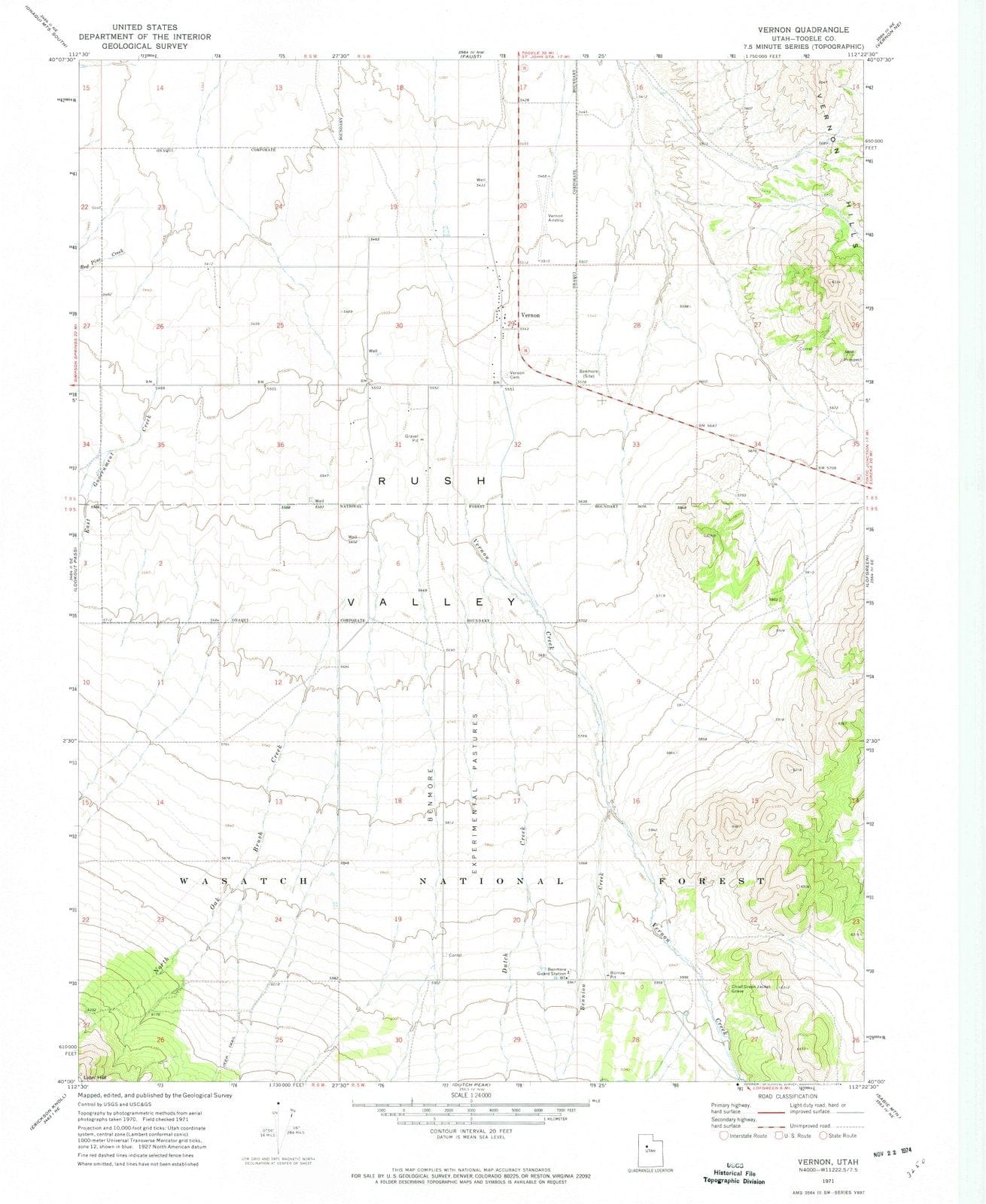 1971 Vernon, UT - Utah - USGS Topographic Map