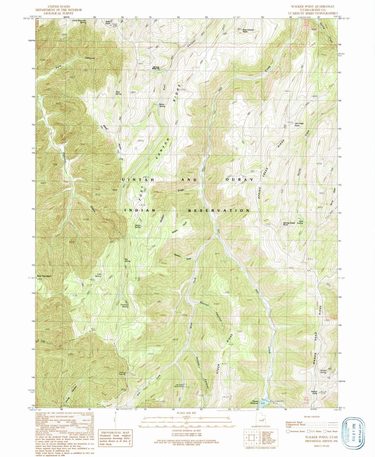 1991 Walker Point, UT - Utah - USGS Topographic Map