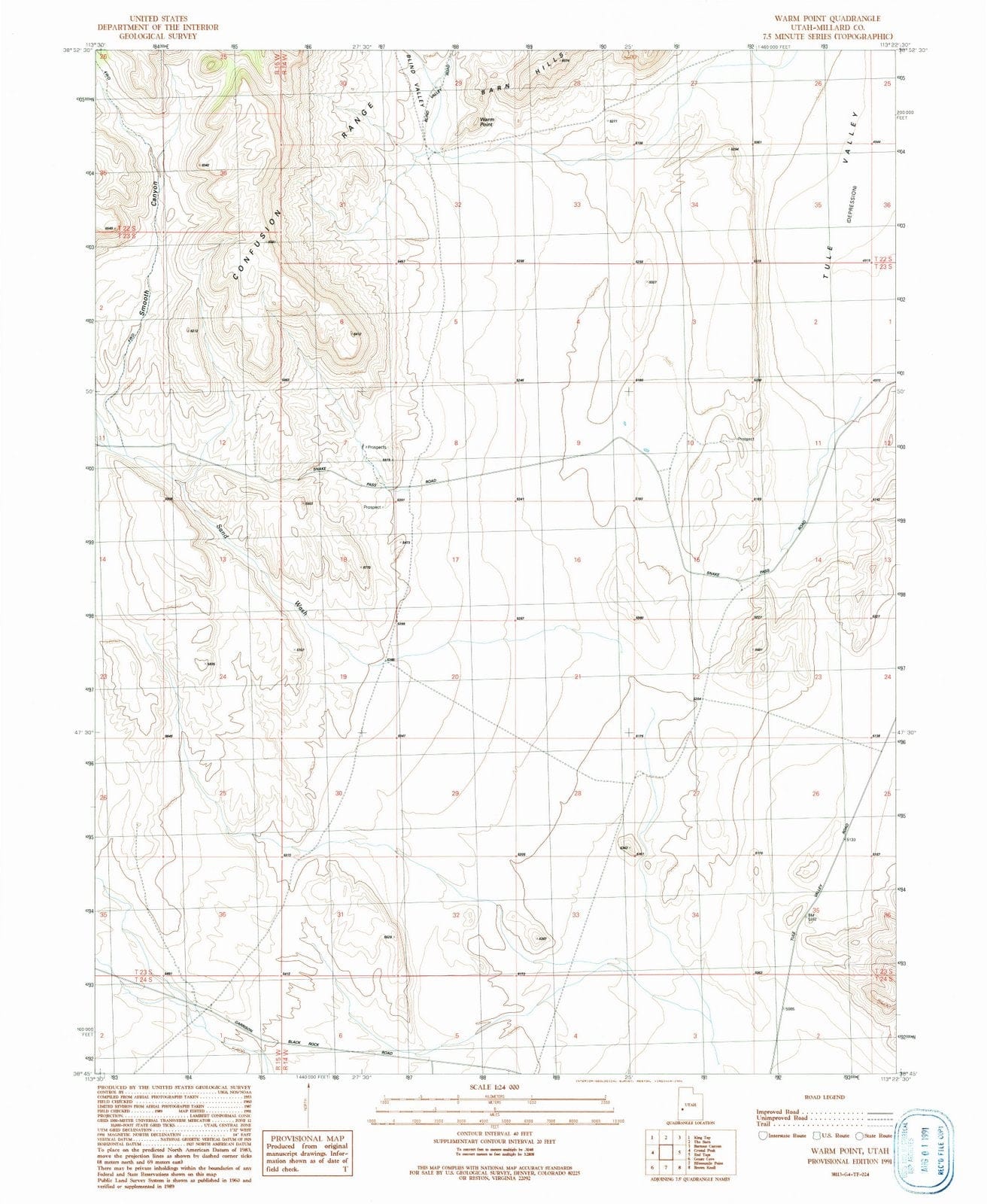 1991 Warm Point, UT - Utah - USGS Topographic Map