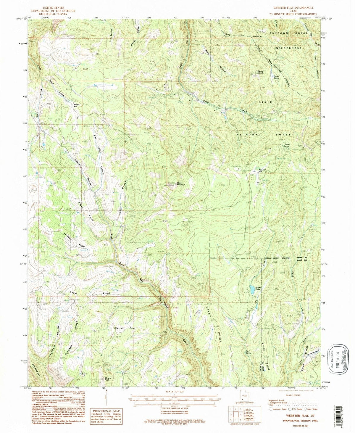 1985 Webster Flat, UT - Utah - USGS Topographic Map