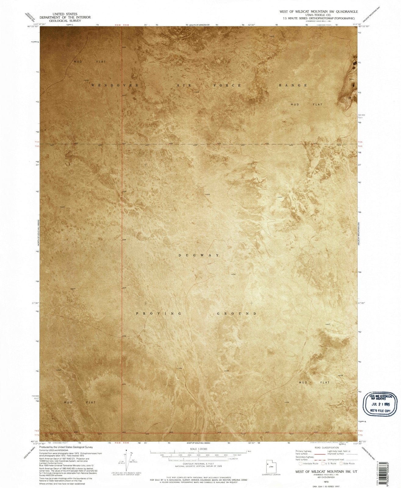 1973 West of Wildcat Mountain, UT - Utah - USGS Topographic Map