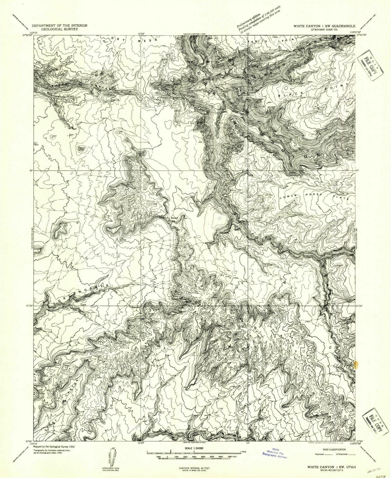 1954 White Canyon 1, UT - Utah - USGS Topographic Map v4