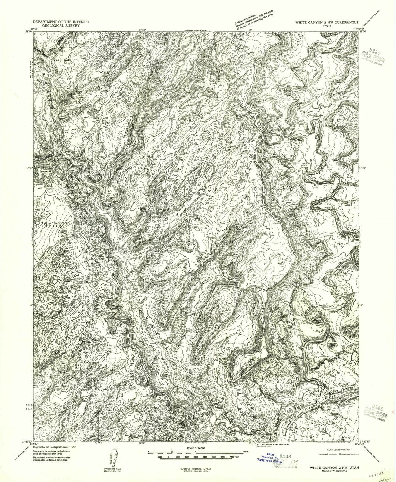 1954 White Canyon 2, UT - Utah - USGS Topographic Map v2