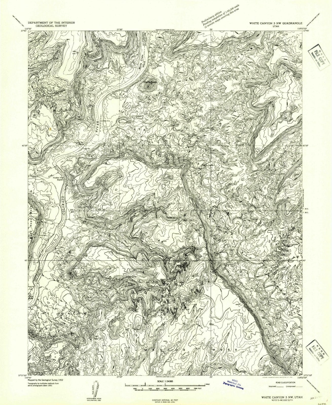 1954 White Canyon 3, UT - Utah - USGS Topographic Map v2