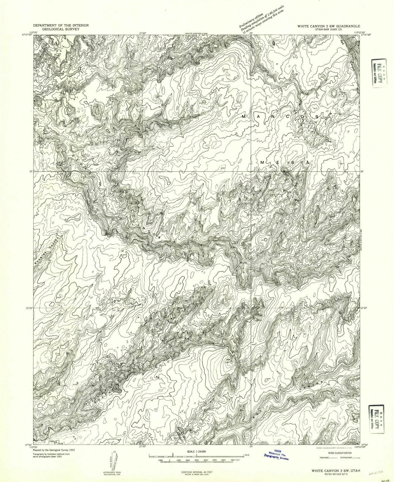 1954 White Canyon 3, UT - Utah - USGS Topographic Map v4