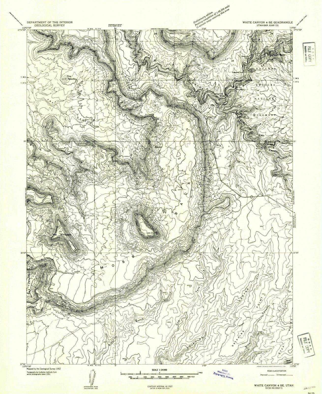 1954 White Canyon 4, UT - Utah - USGS Topographic Map v3