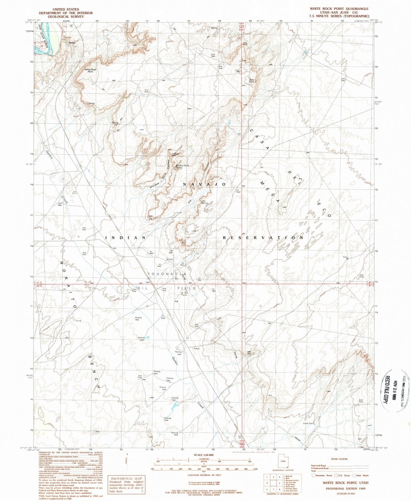 1989 White Rock Point, UT - Utah - USGS Topographic Map