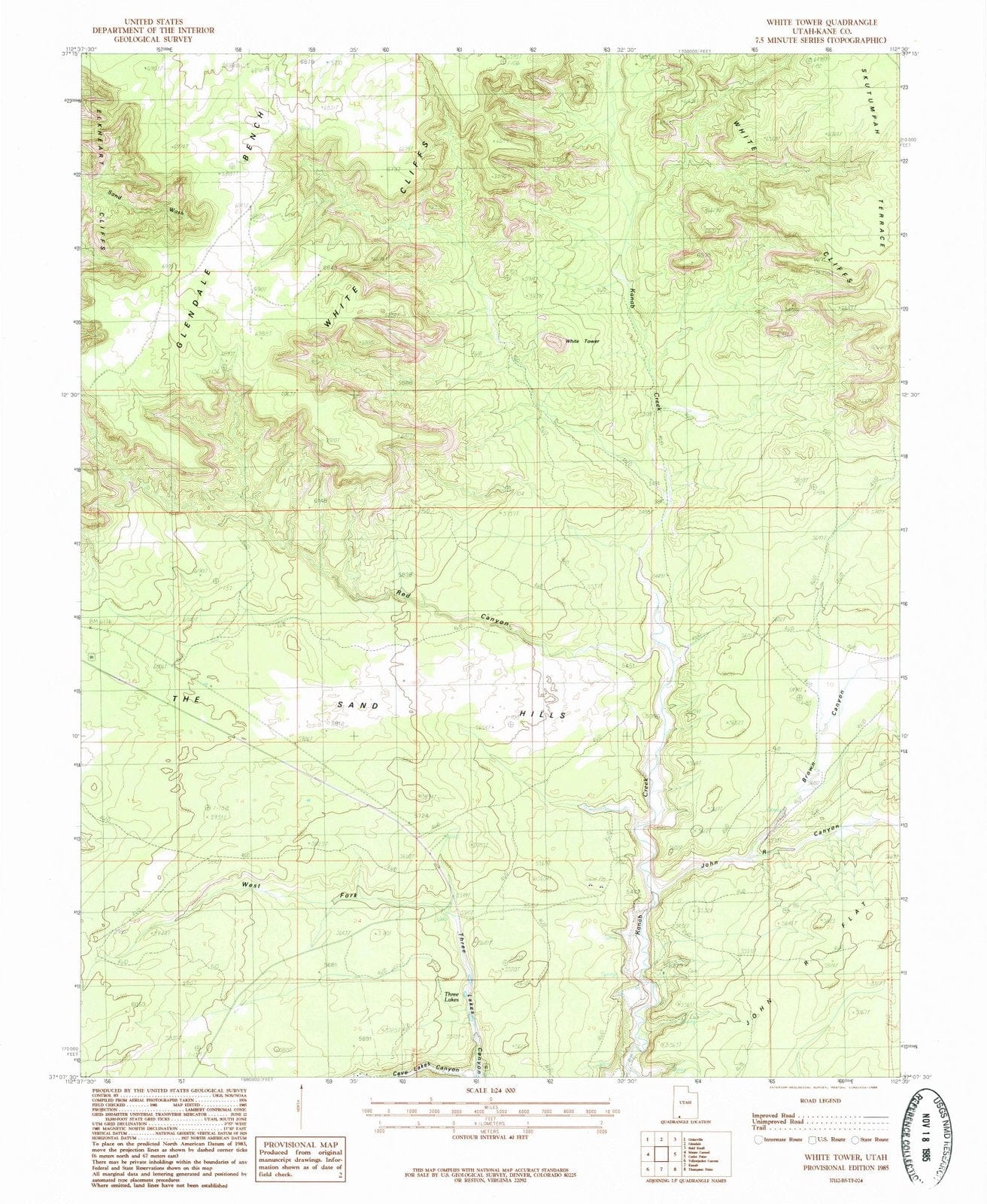 1985 White Tower, UT - Utah - USGS Topographic Map