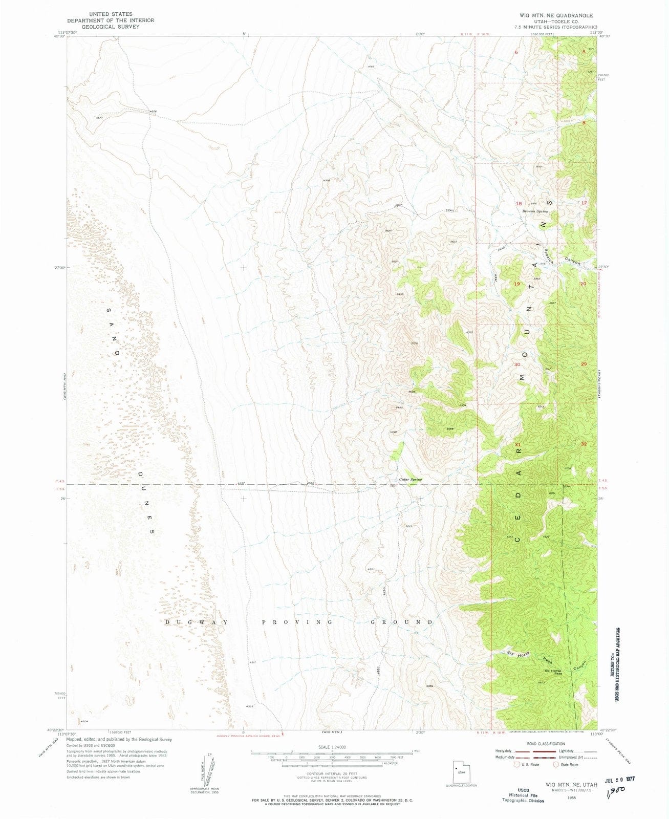 1955 Wig MTN, UT - Utah - USGS Topographic Map