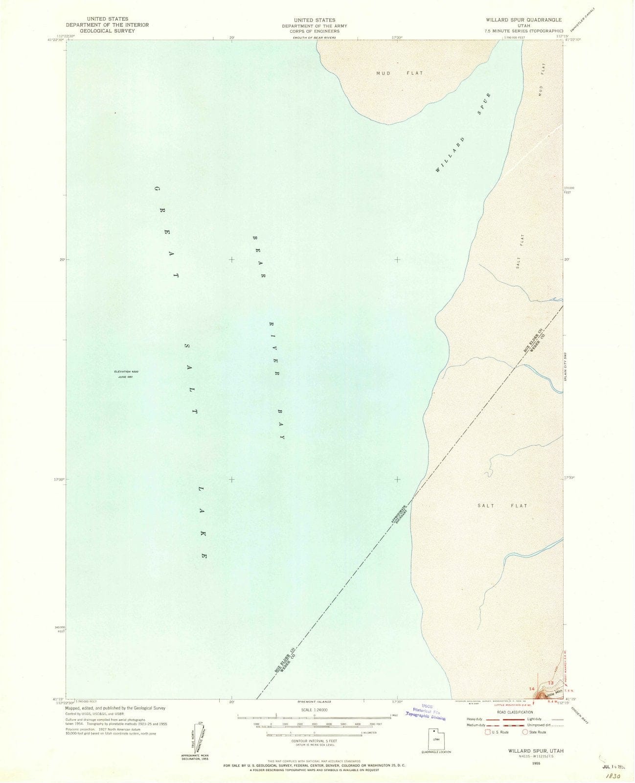 1955 Willard Spur, UT - Utah - USGS Topographic Map