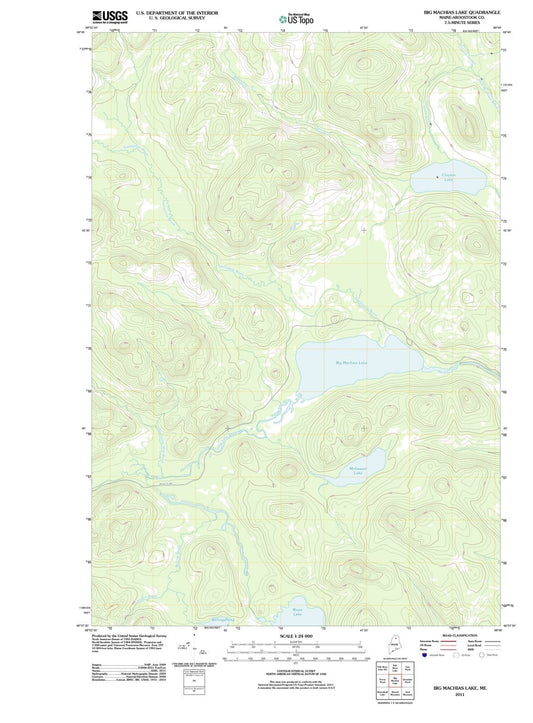 2011 Big Machias Lake, ME - Maine - USGS Topographic Map