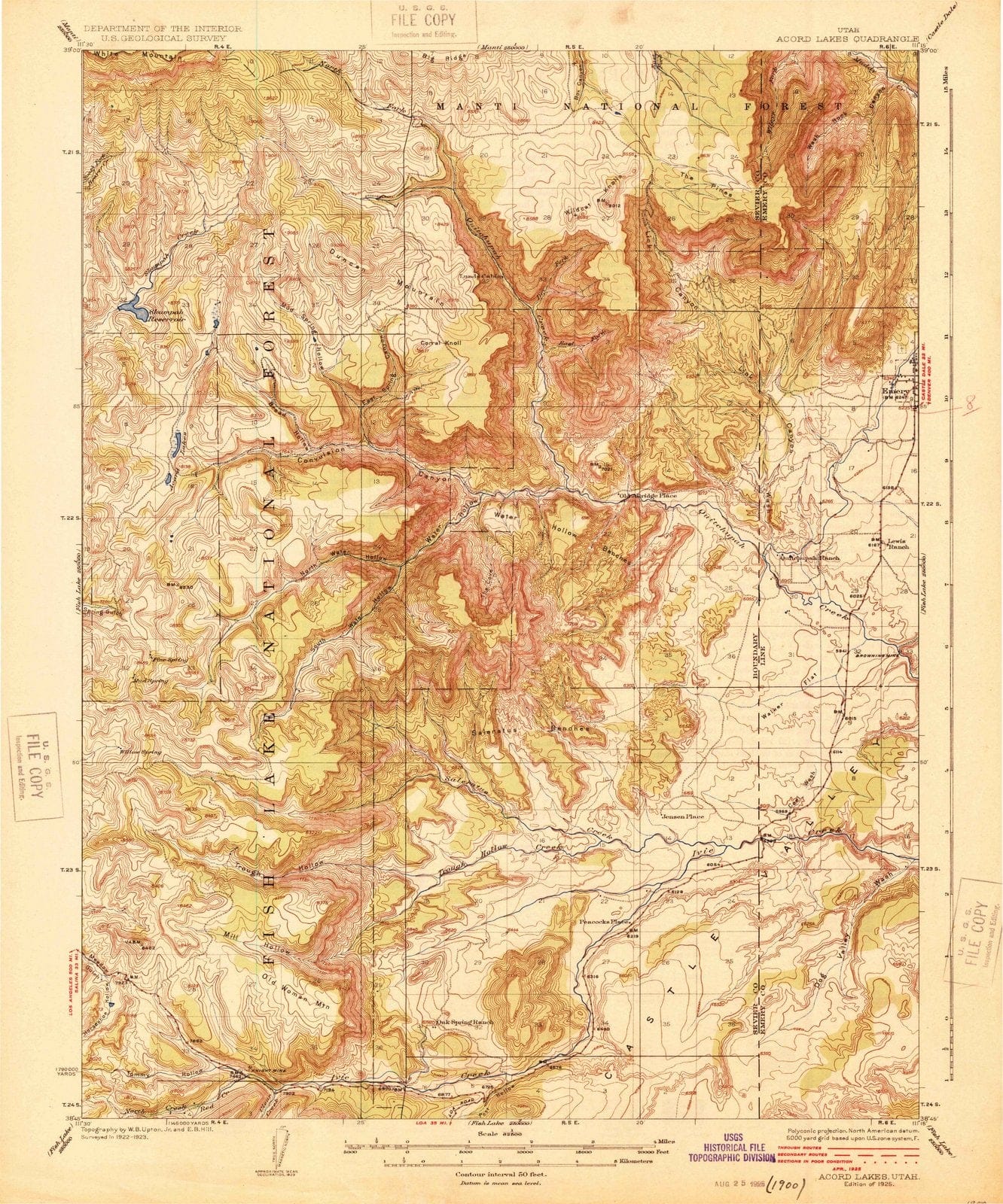 1925 Acord Lakes, UT - Utah - USGS Topographic Map