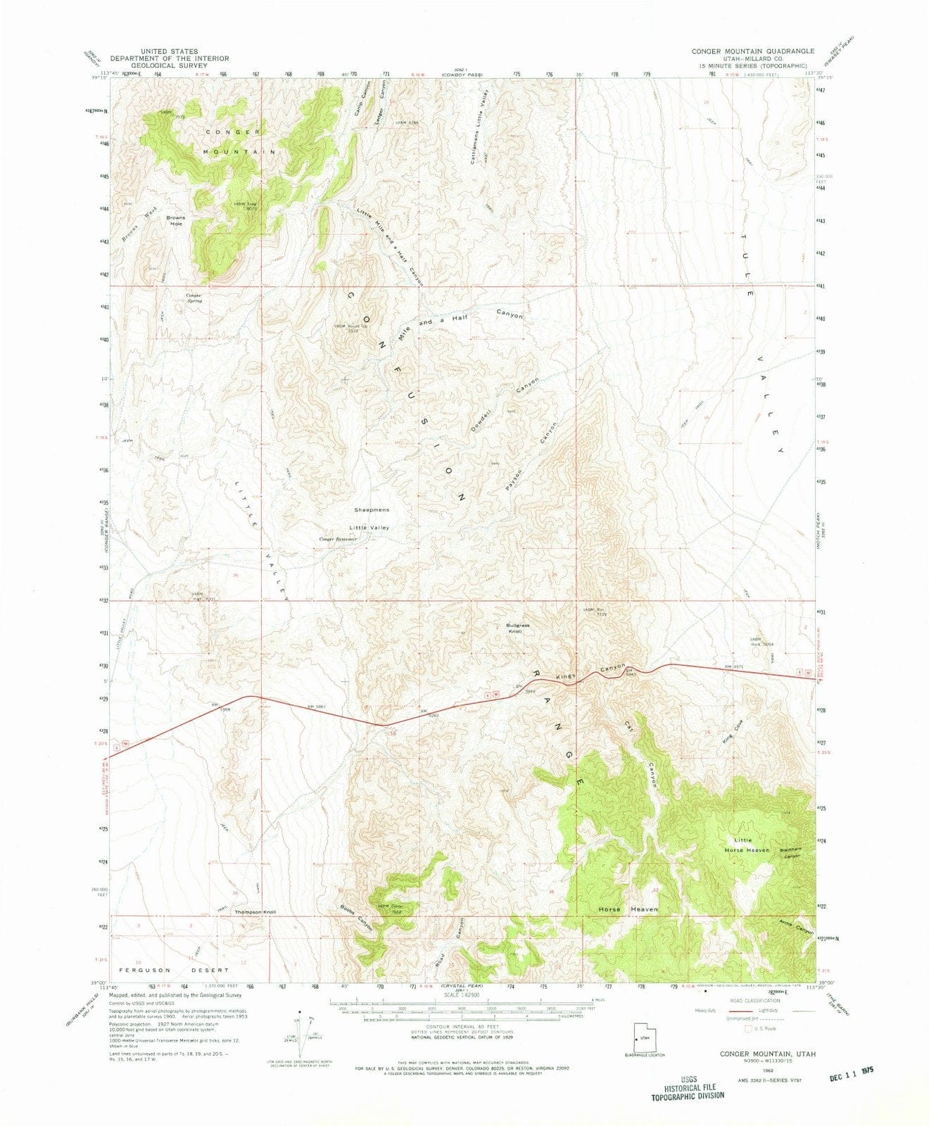 1960 Conger Mountain, UT - Utah - USGS Topographic Map